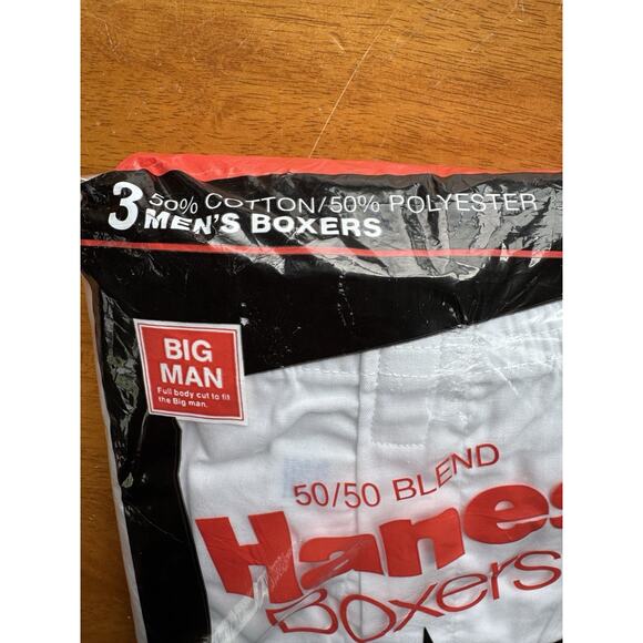 Vintage 1985 Men's Hanes Boxers 3 Pack Big Man 5X 58-60 USA NOS - Picture 4 of 7